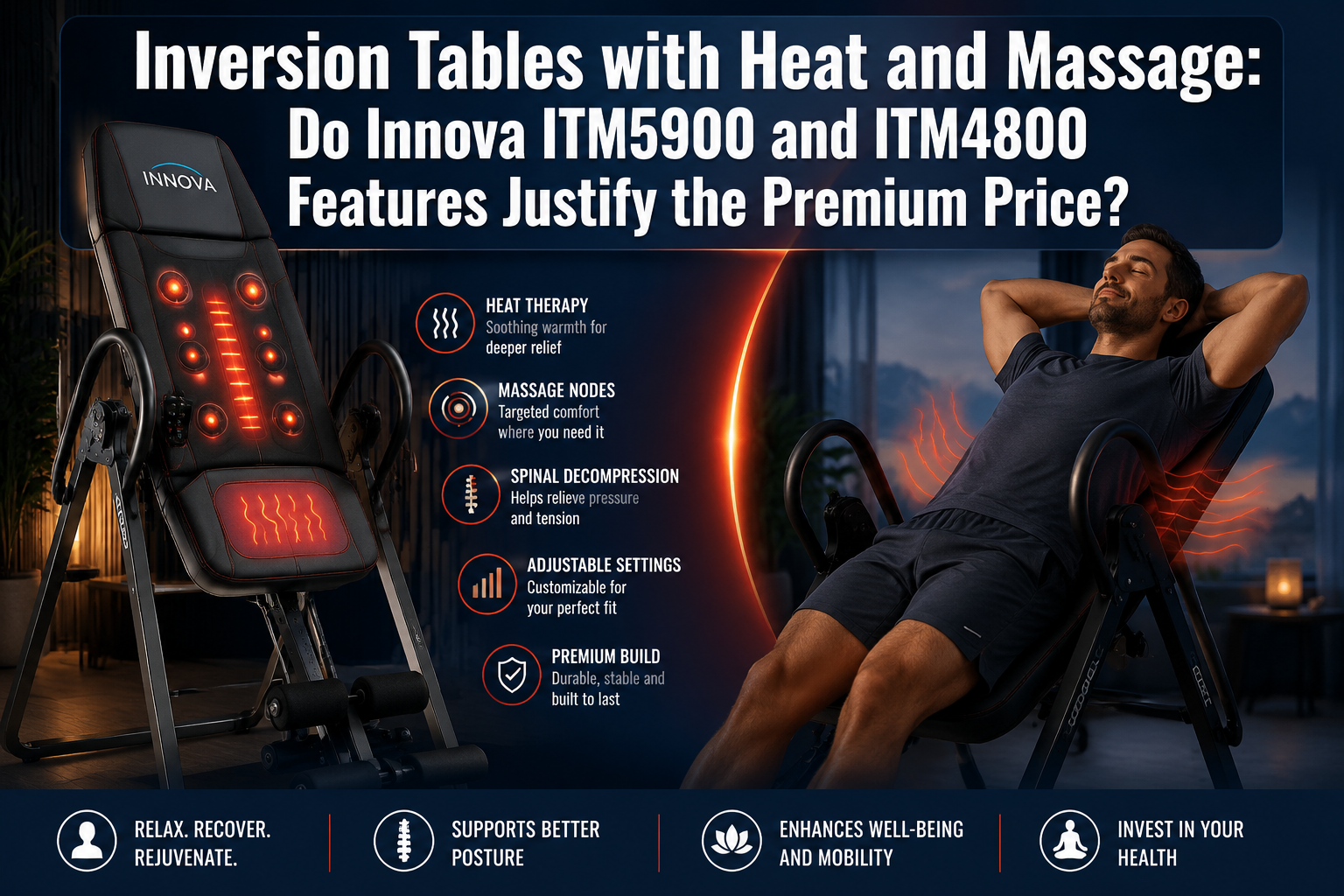 Inversion Tables with Heat and Massage: Do Innova ITM5900 and ITM4800 Features Justify the Premium Price?
