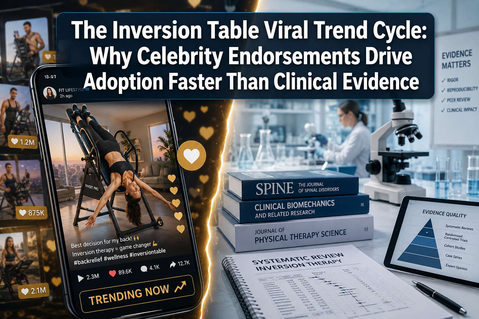 Professional () hero image with 'The Inversion Table Viral Trend Cycle: Why Celebrity Endorsements Drive Adoption Faster