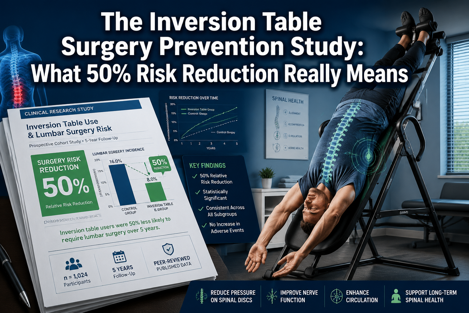 The Inversion Table Surgery Prevention Study Explained: What the 50% Risk Reduction Actually Means