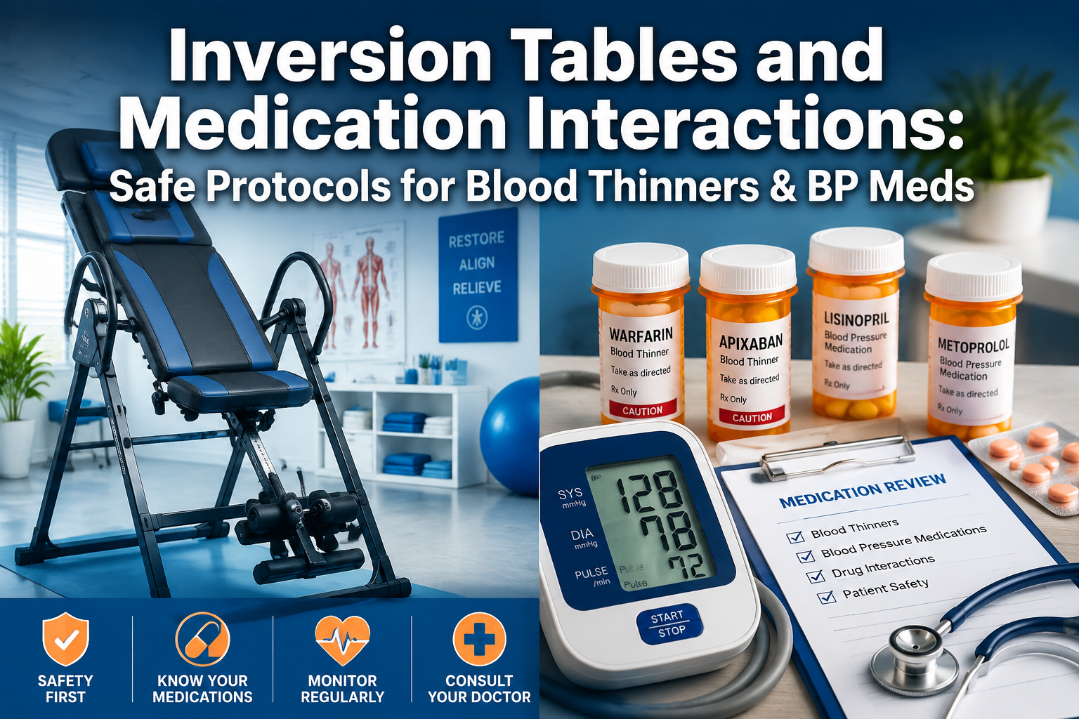 Inversion Tables and Medication Interactions: Anticoagulants, Blood Pressure Meds, and Safe Combination Protocols